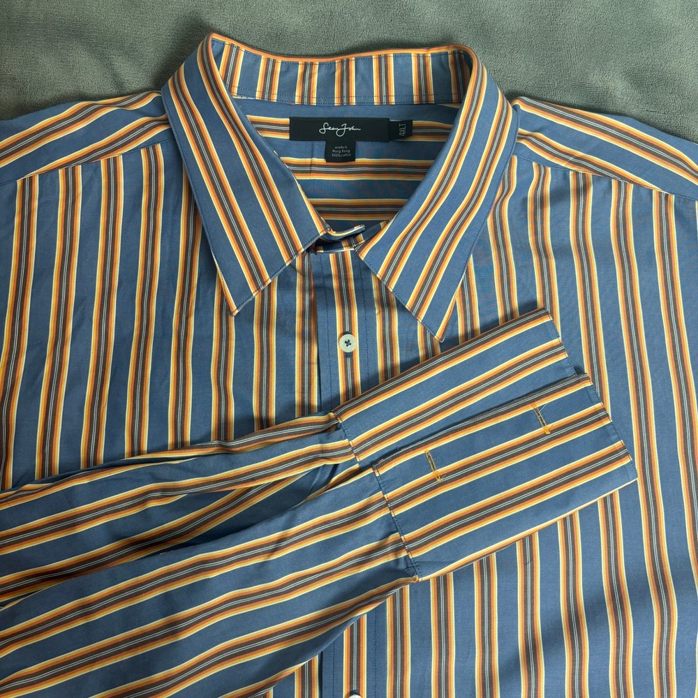 Vintage Y2K Sean John Men's 4XL Striped Button Up Shirt Hip Hop 100% Cotton